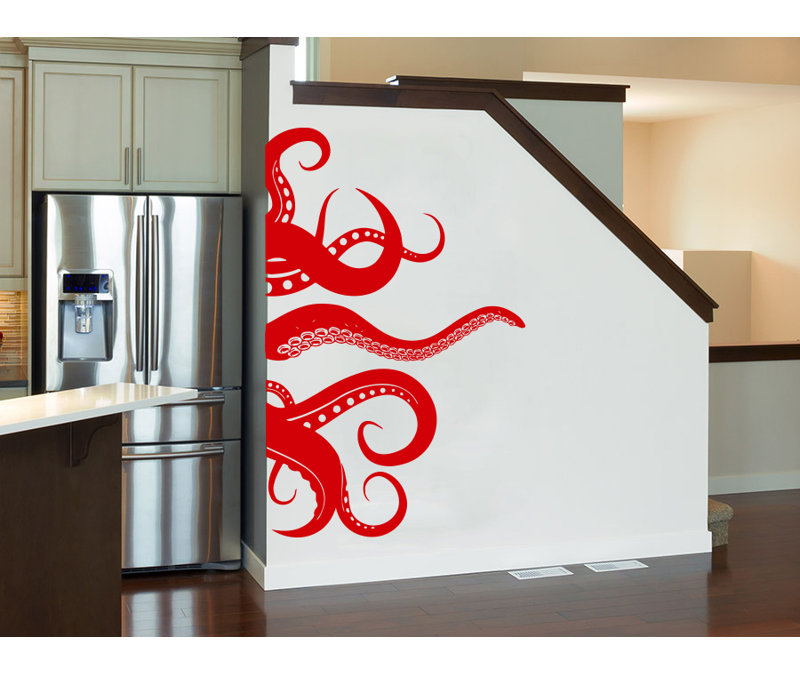 Adhésif décoratif Octopus Kraken Tentacles, Rouge