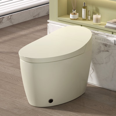 Smart Toilet with Bidet, Heated Seat, Auto Open/Close, Warm Water, Dryer, Night Light, and Auto Flushing
