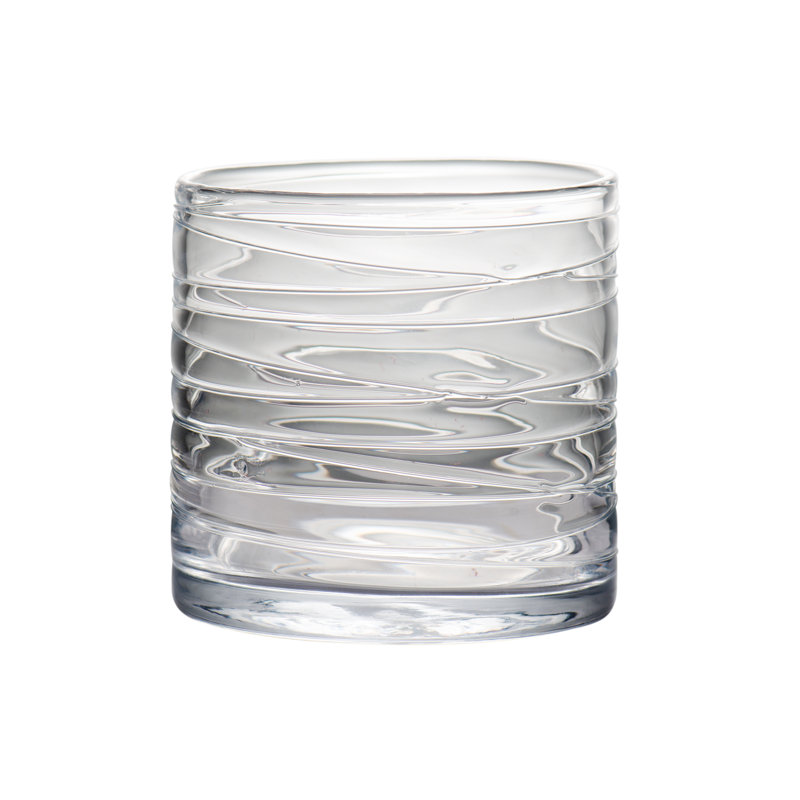 Clear Glass Swirl Hurricane Vase, Medium