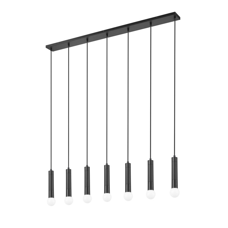 Lipman Modern Linear Chandelier, Matte Black, 7 Lights