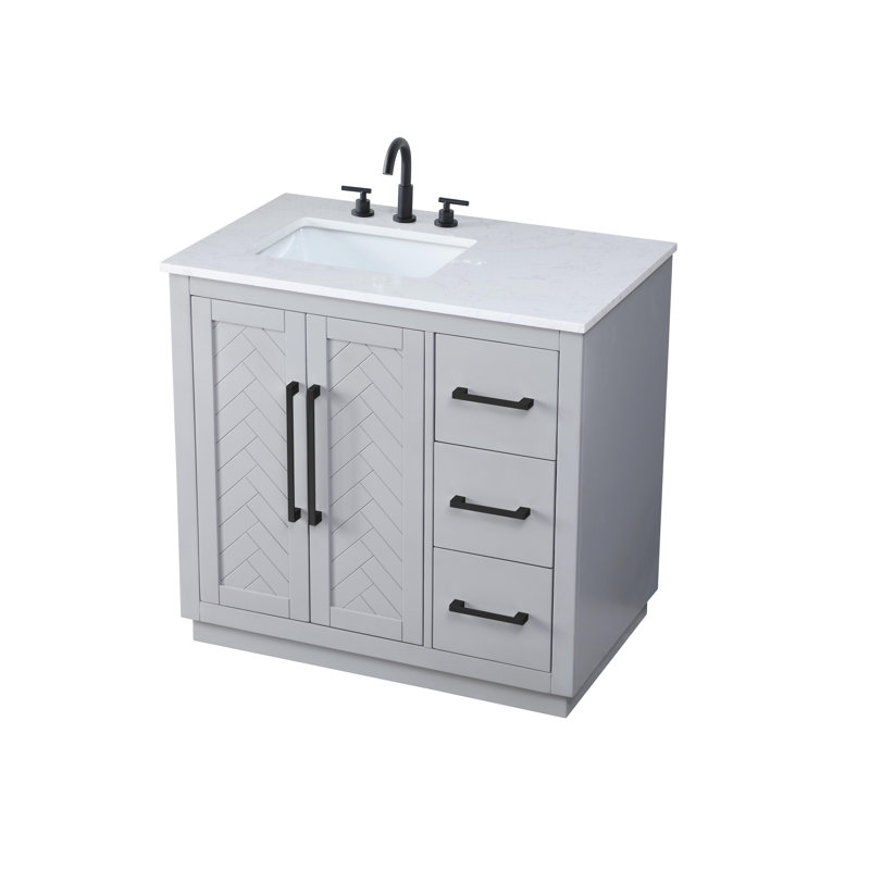 Meuble-lavabo simple 36 po, Gris