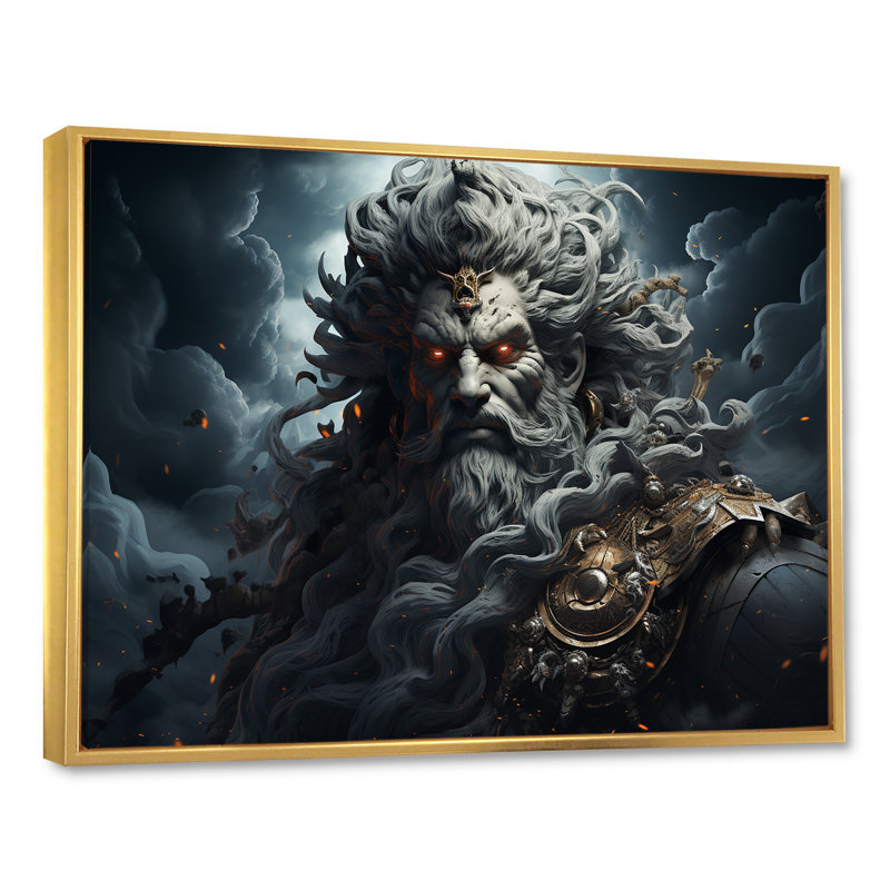 " Hinduism Indras God ", Gold Floater Framed, 30" H x 40" W x 1.5" D