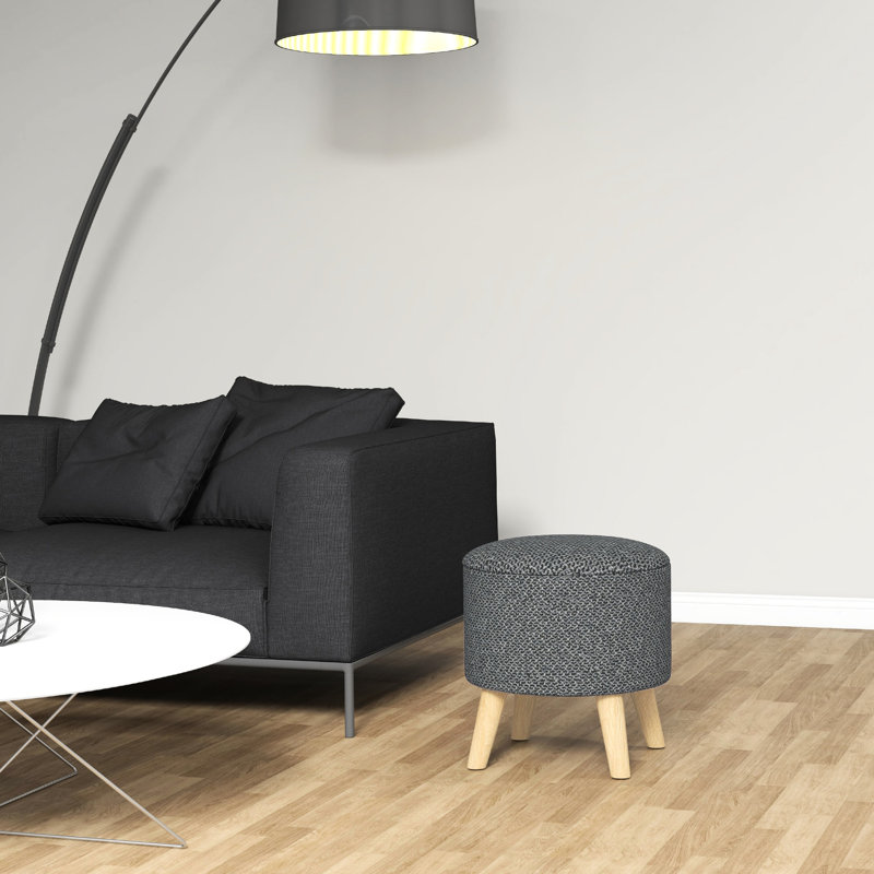 Tabouret de rangement rond gris, option de sièges confortables gris avec plateau rembourré et espace caché