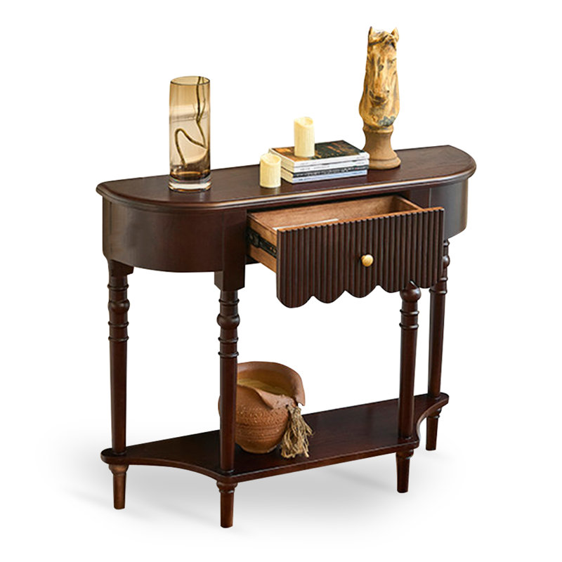 Console noire en bois massif