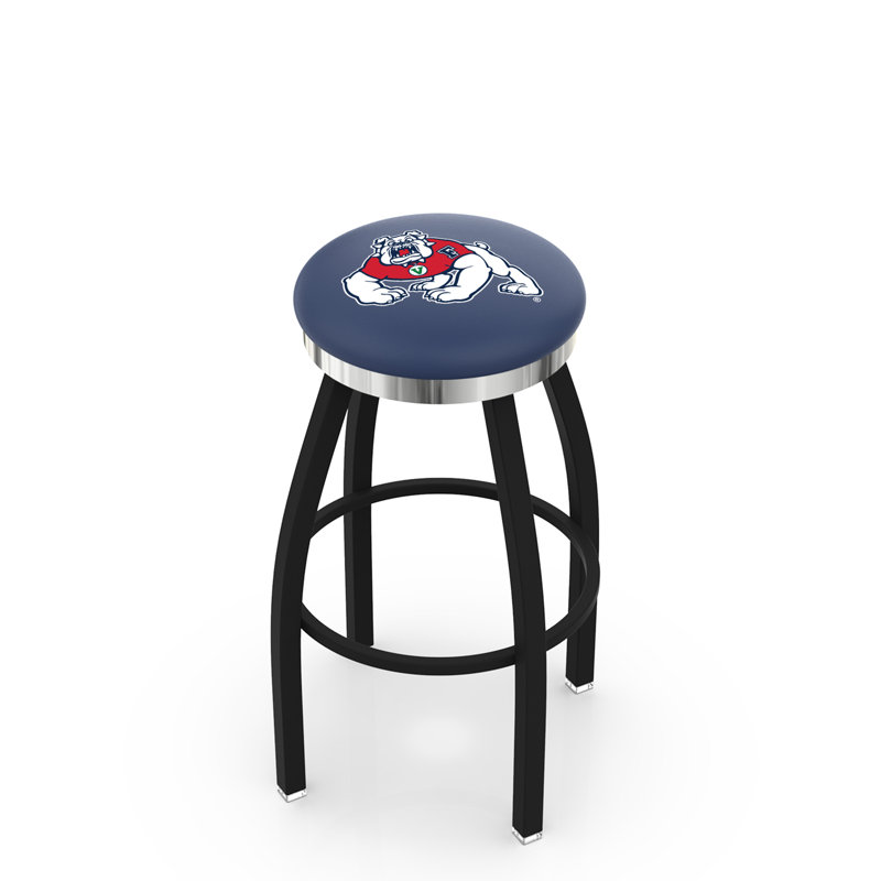 NCAA 30" Swivel Bar Stool, Chrome, Fresno State University