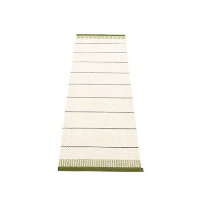 Belle Striped Area Rug in Dark Olive/Cream