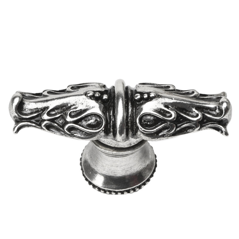 Acanthus leaves large knob with flared foot Romanesque stylein Soft Gold, Silver