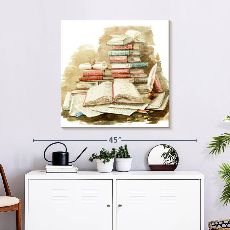 Écriture de vieux livres, H 30 po x l 30 po