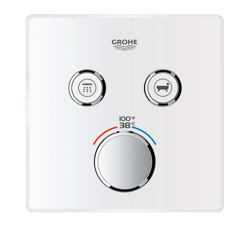 Grohtherm® SmartControl Dual Function Thermostatic Trim with Control Module, Moon White