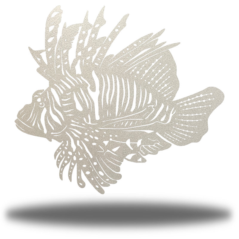 Décoration murale poisson-lion Angelinea, Argent, H 18 po x l 18 po x P 0,013 po