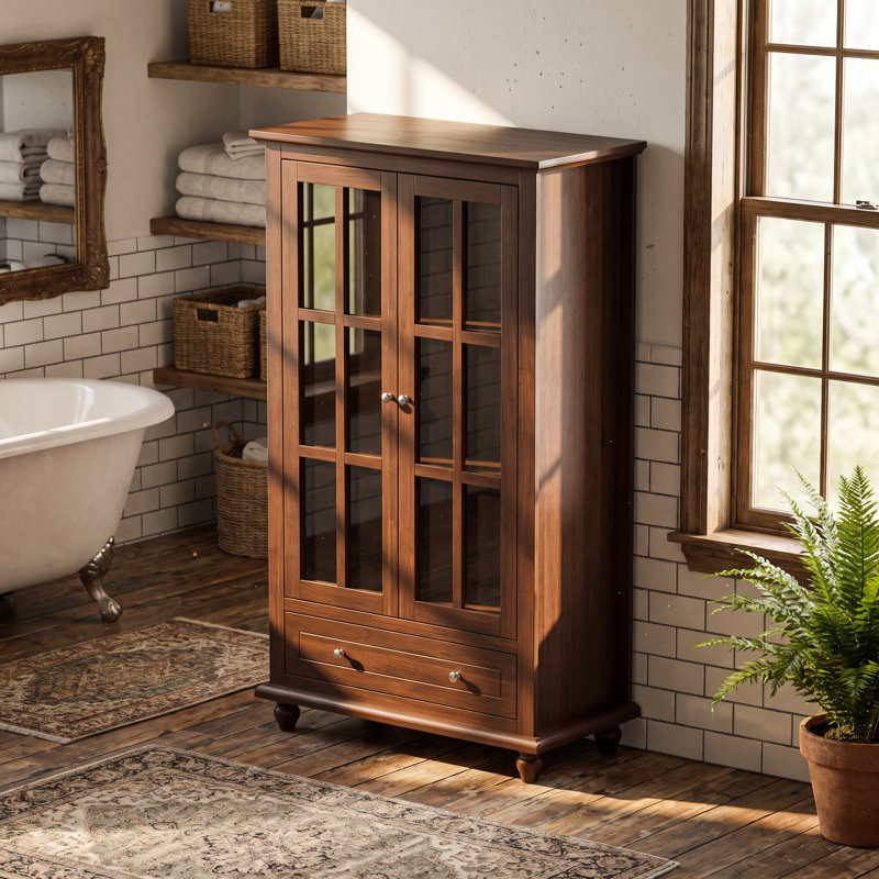 Airil Freestanding Bathroom Cabinet, Brun