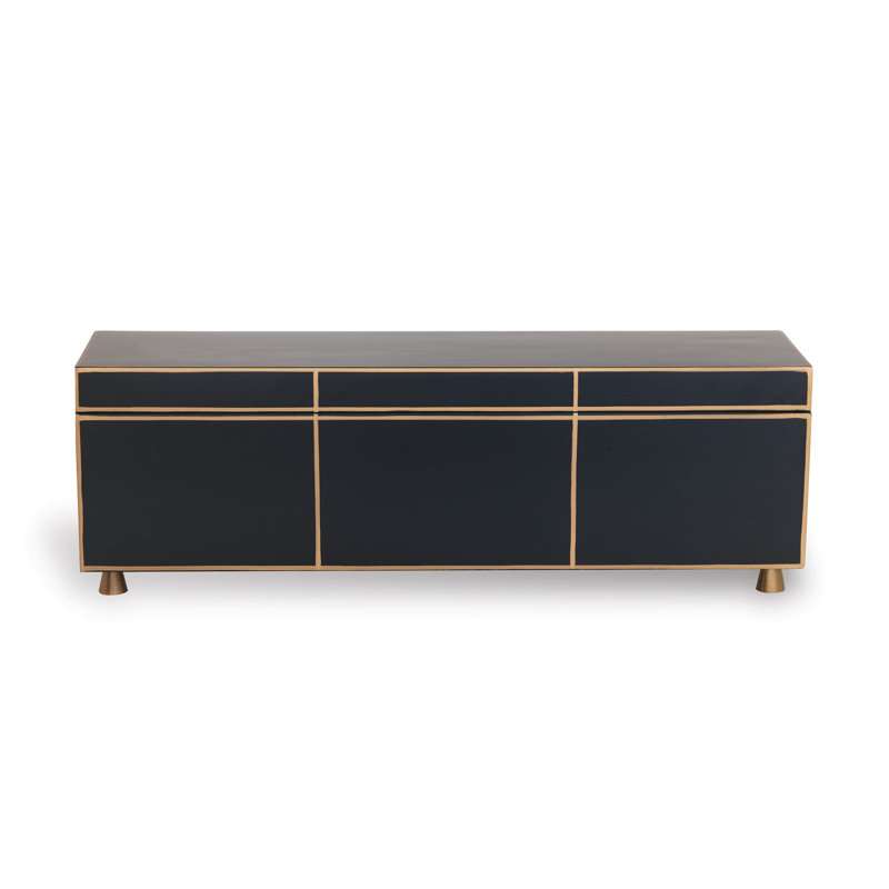 Soho Wooden Decorative Box, Black/Gold