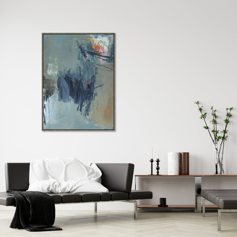«Keep It to Yourself» par Susie Zol - peinture sur toile à cadre flottant, H 33,75 po x l 25,75 po, Image au pinceau gel