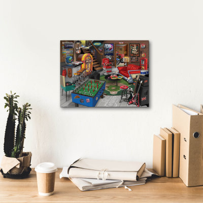 «Retro Man Cave» par Bigelow, illustrations sur toile
