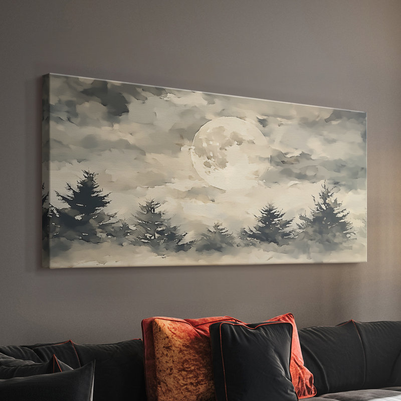 Série paysage - XCIV - Toile tendue avec châssis - Prêt à accrocher, H 16 po x l 32 po