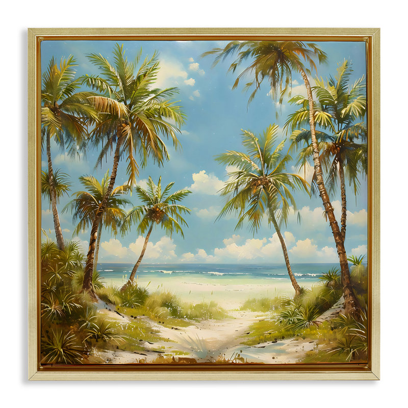 Art mural sur toile Scenic Tropical Paradise, design par LSR Creative Studio, H 18 po x l 18 po