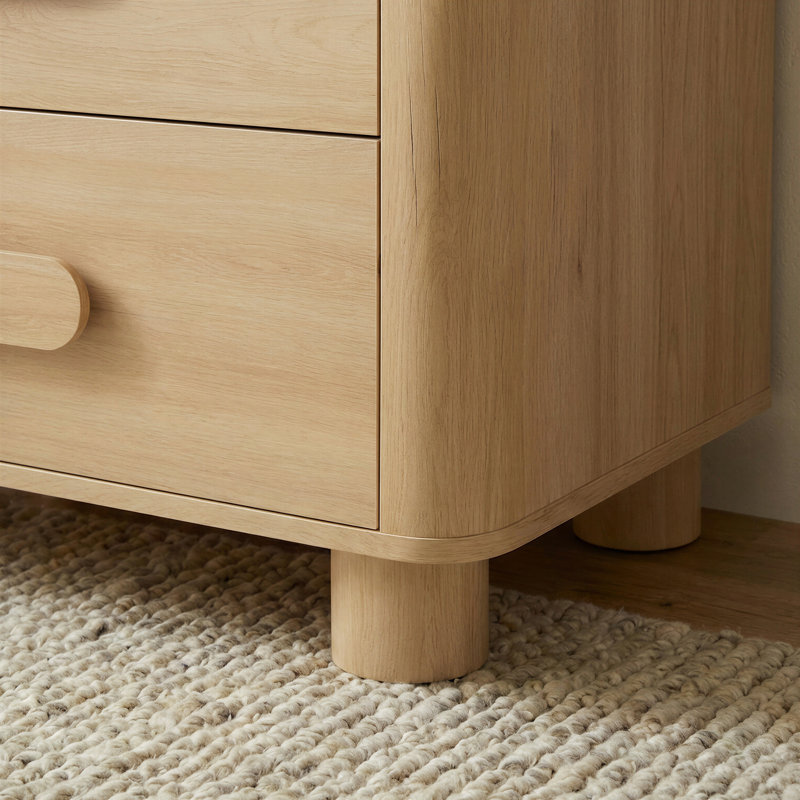 Lumo 3-Drawer Dresser with Wood Rounded Legs