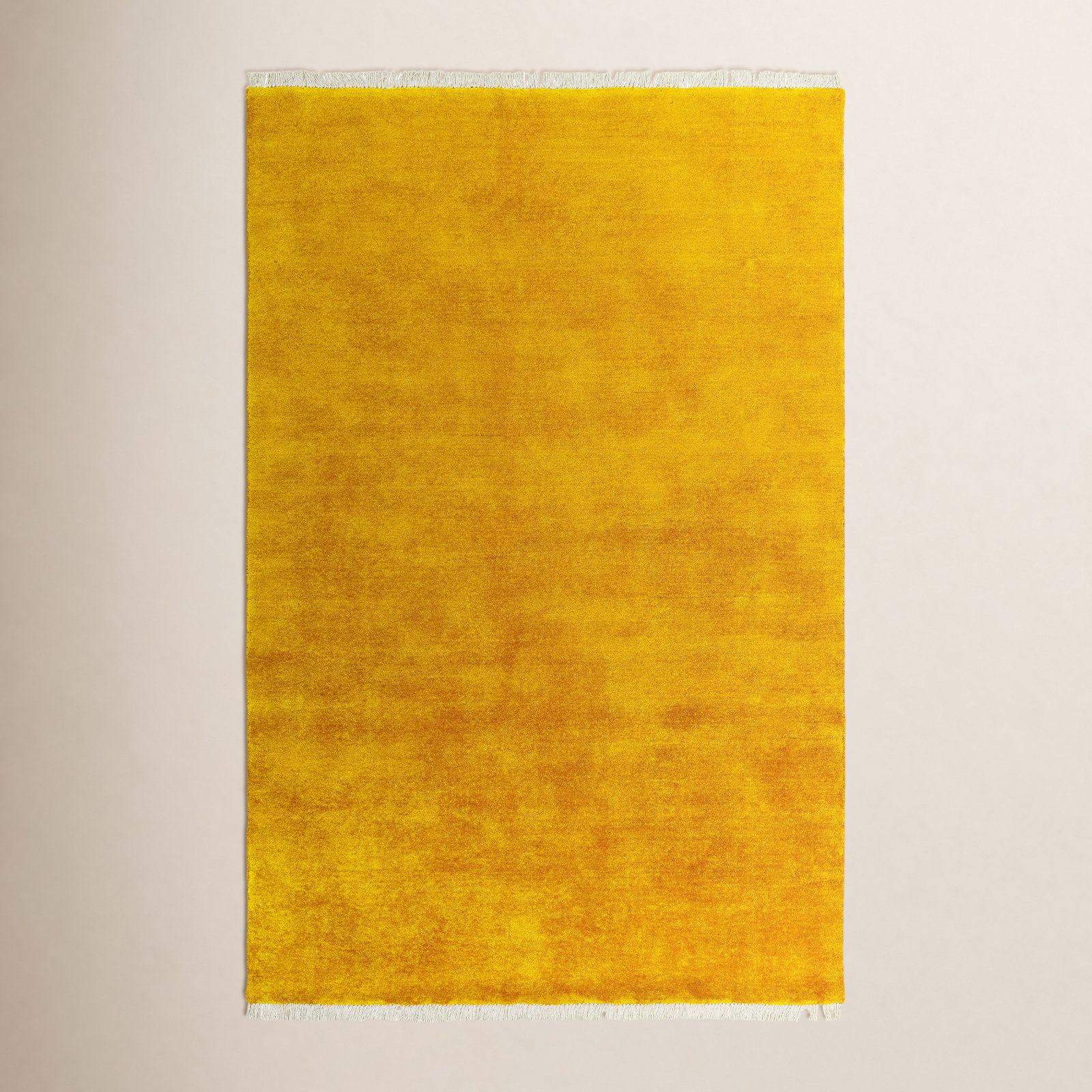 Clio Handmade Wool Yellow Rug, Rectangle 10' x 14'
