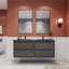 Meuble-lavabo double l 59,05 po x P 20 po x H 25 po Vickye-479607193