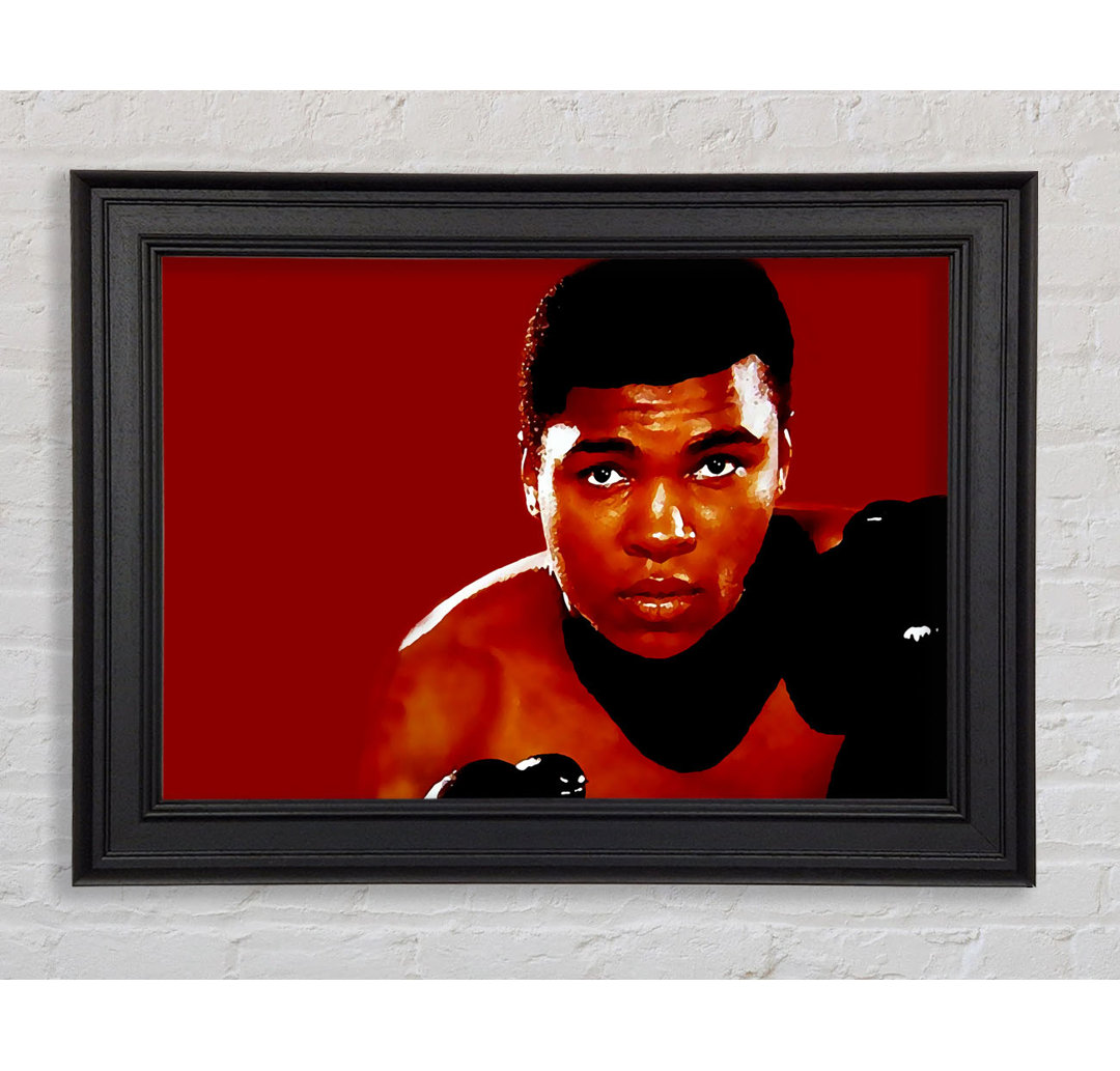 Muhammad Ali Rot Gerahmter Druck