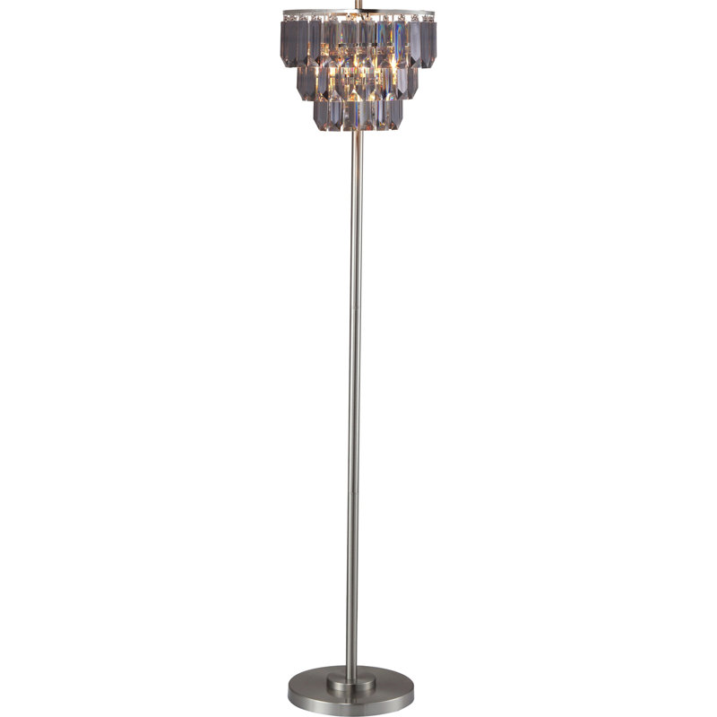 CONTEMPORARY CRYSTAL SHADE FLOOR Lamp, Smoke