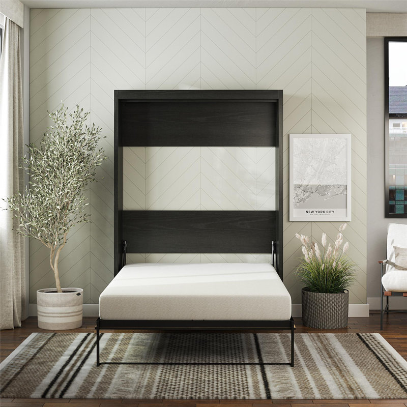 Wexford Murphy Bed, Queen, Black Oak