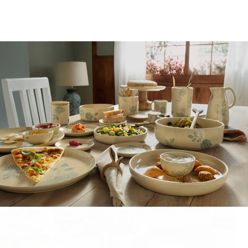 Assiette plate blanche cassée imprimée en céramique - Élégante assiette pour chaque repas - 9,8 po de diamètre
