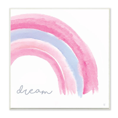 «Dream Text Watercolor Rainbow Mauve» par Elizabeth Tyndall - reproduction d'art