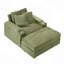 Canapé simple en velours côtelé avec un coussin, deux coussins décoratifs, un repose-pieds et deux espaces de rangement-117842005