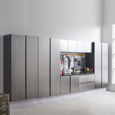 Nova Series Wood Base Door Wall Mounted Garage Cabinet In Metallic Gray (Cabinet)