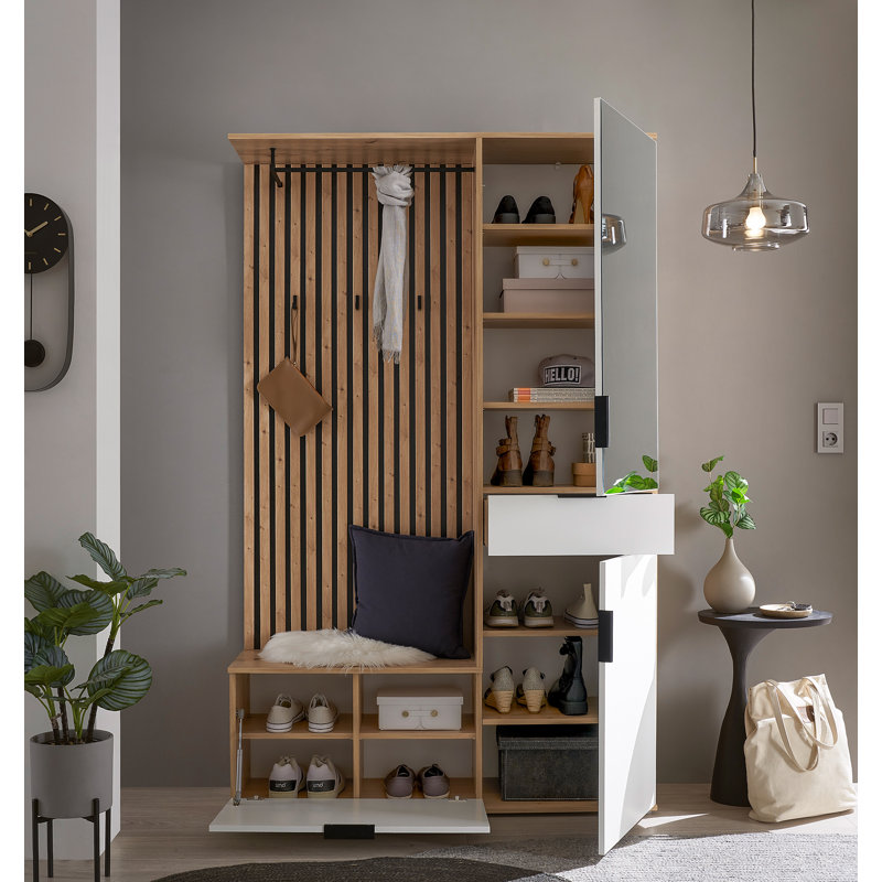 Tinggi Compact Hallway Unit – Artisan Oak Finish / White