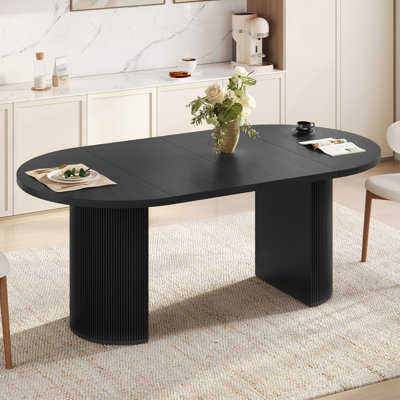 Extendable Dining Table,  Oval Kitchen Table For 2‑8 Diners