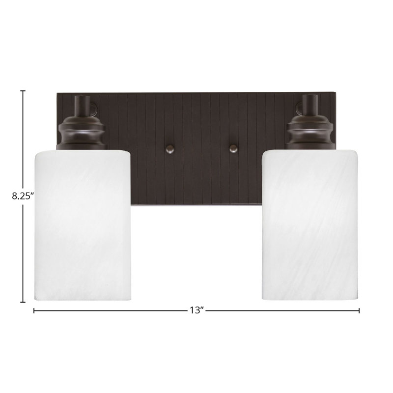 Éclairage pour meuble-lavabo à 2 lumières Asmin, Espresso, Blanc