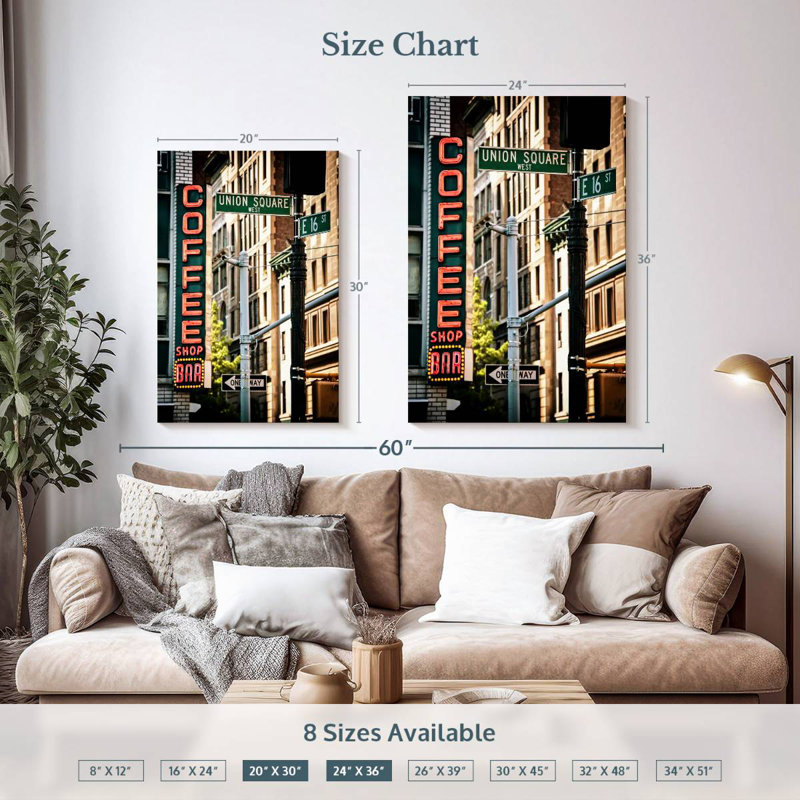 Sireci Union Square Coffee, 36" H x 24" W