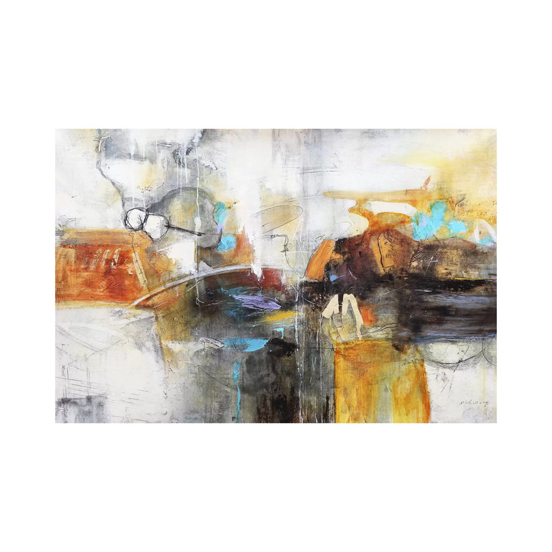 Composicion XIII by Gabriela Villarreal - Painting on Canvas, 66.04cm H x 101.6cm W x 3.81cm D, Wrapped Canvas