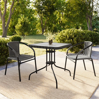Ensemble de 2 chaises de restaurant Arthor Rattan