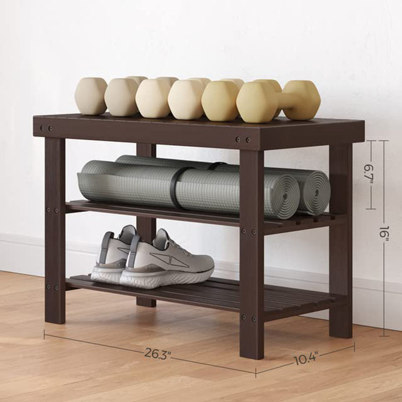 Mercidieu Bamboo Bench, Brown