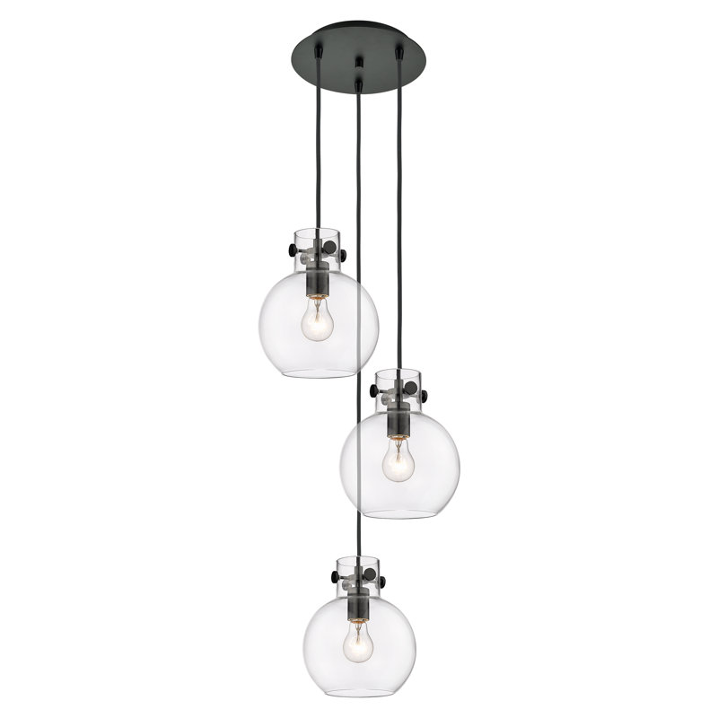 Amrith 3 - Light Cluster Pendant, Clear, Matte Black