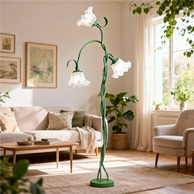 Lampe sur pied fleur, 3 températures de couleur, cou flexible réglable pour le bureau de la chambre à coucher
