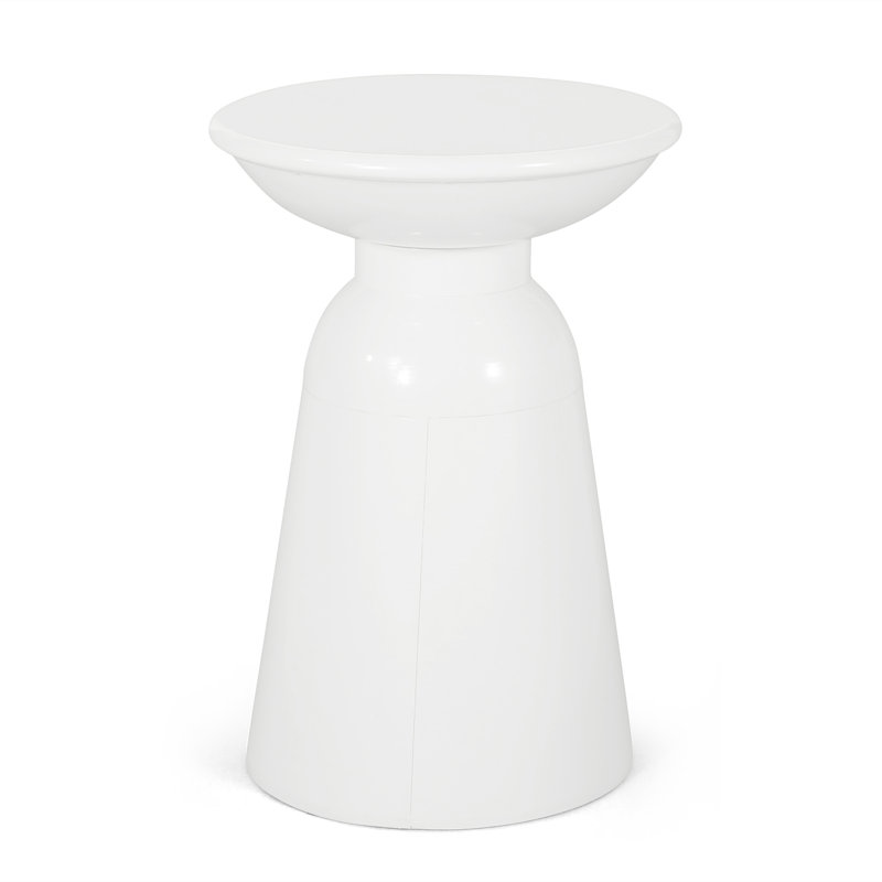 Outdoor Metal End Table -Large(Only Including Table), White