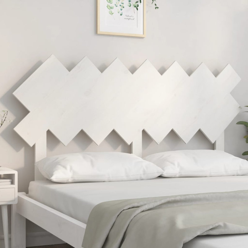 Solid Wood Panel Headboard, 92 x 81 cm, White