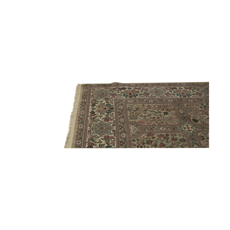 Tapis beige et ivoire de haute qualité noué à la main