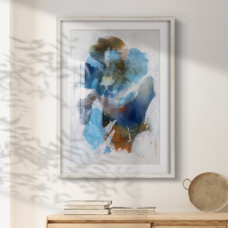 Bleu brumeux II - impression encadrée, H 28,5 po x l 20,5 po, Blanc
