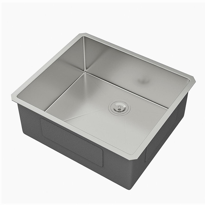 Évier de cuisine encastrable 25 po - Évier de cuisine encastrable 25 po x 22 po x 9 po en acier inoxydable à entraxe profond de calibre 16 9 pouces
