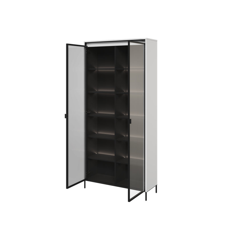 Vannatta Display Cabinet, White/Black