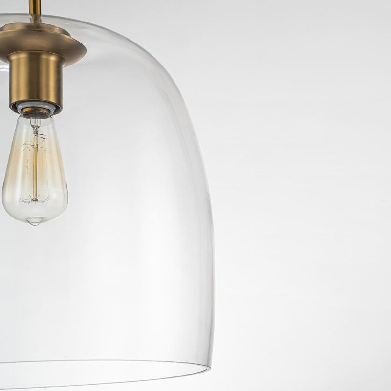 Luminaire suspendu conique 1 lumière en verre doré (13,7 po)
