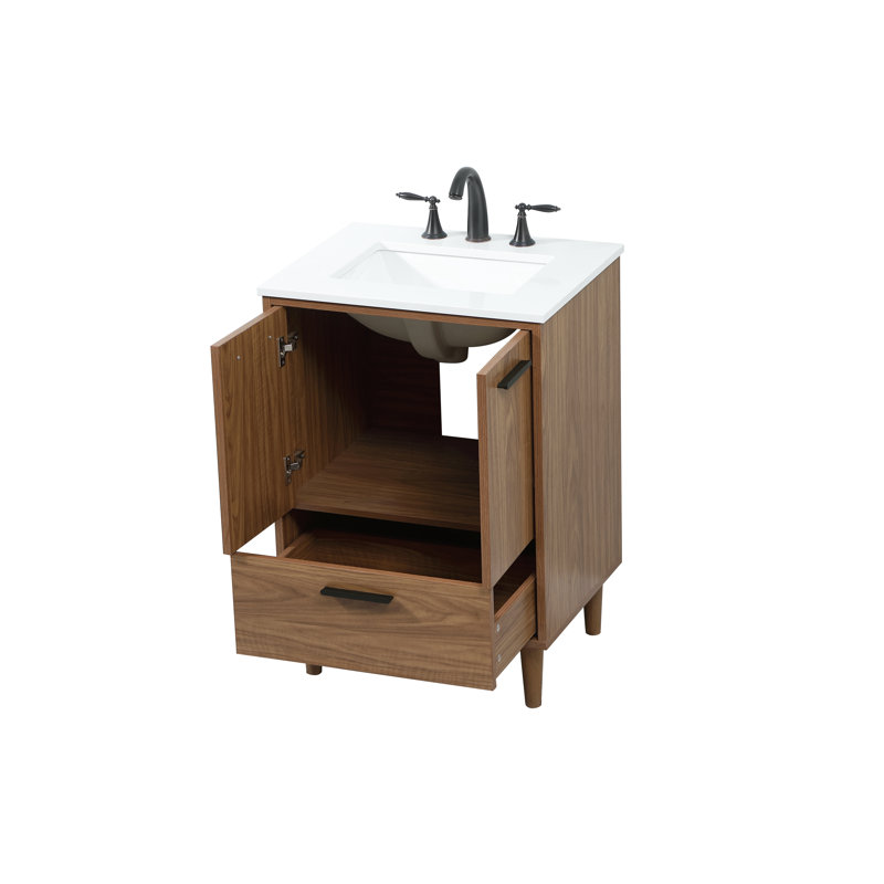 Ensemble de meuble-lavabo simple 24 po Baldwin, Noyer brun