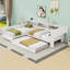 Lit plateforme simple en bois avec tablettes, tiroir, lit gigogne et station de charge-1779440699