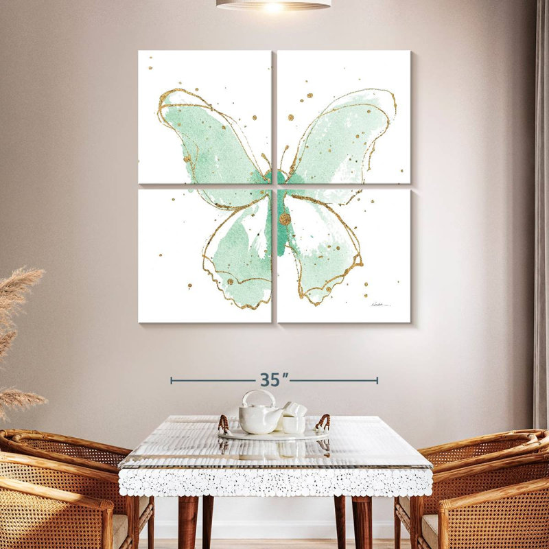 Brampt Gilded Butterflies Mint, 45" H x 45" W