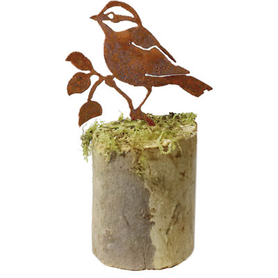 Art de jardin recouvert de métal chickadee